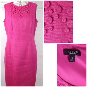 Talbots Hot Pink Linen Sheath Size 10